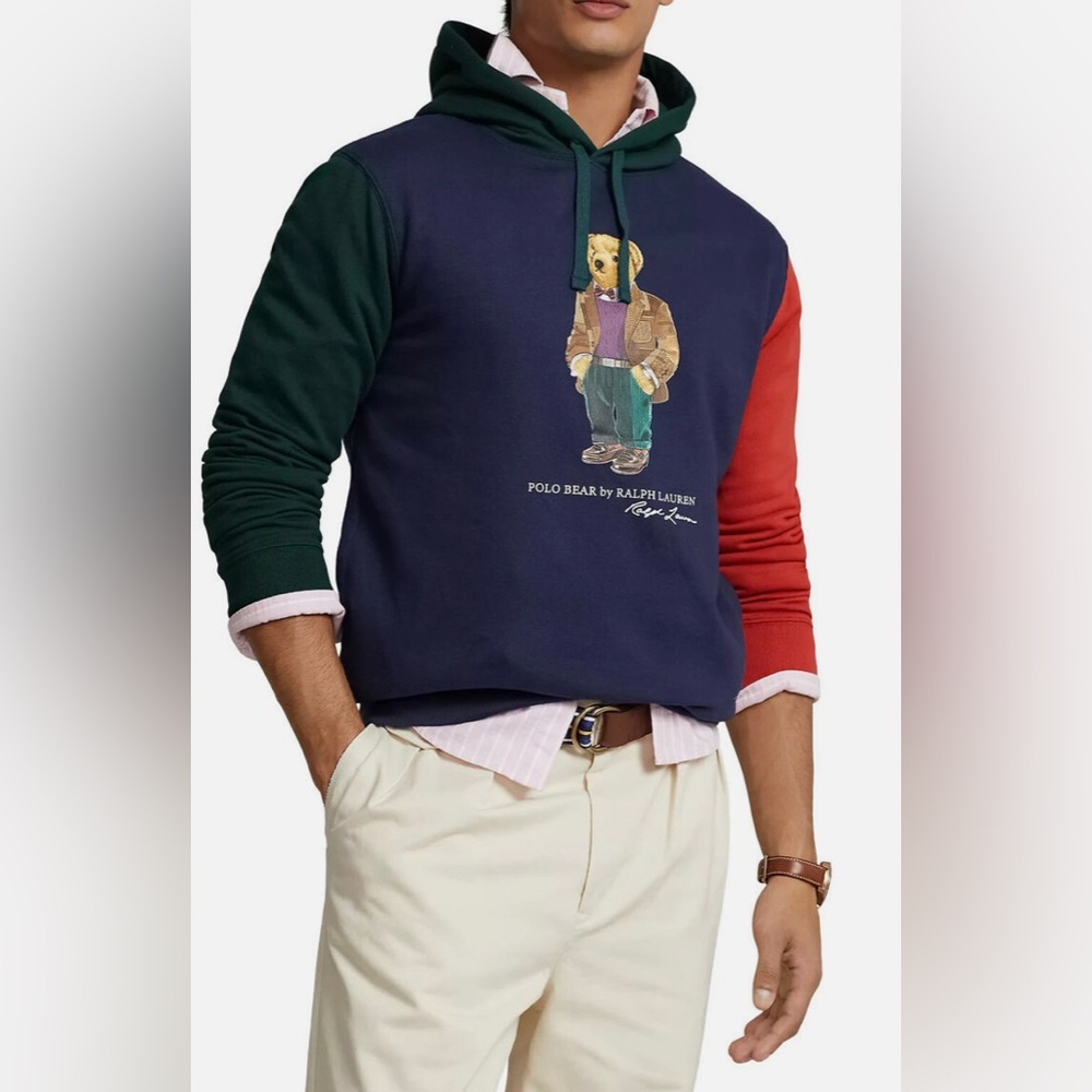 🌸NEW Polo by Ralph Lauren Men's Bear Graphic Hoodie  Sz LT NWT. - Picture 2 of 3